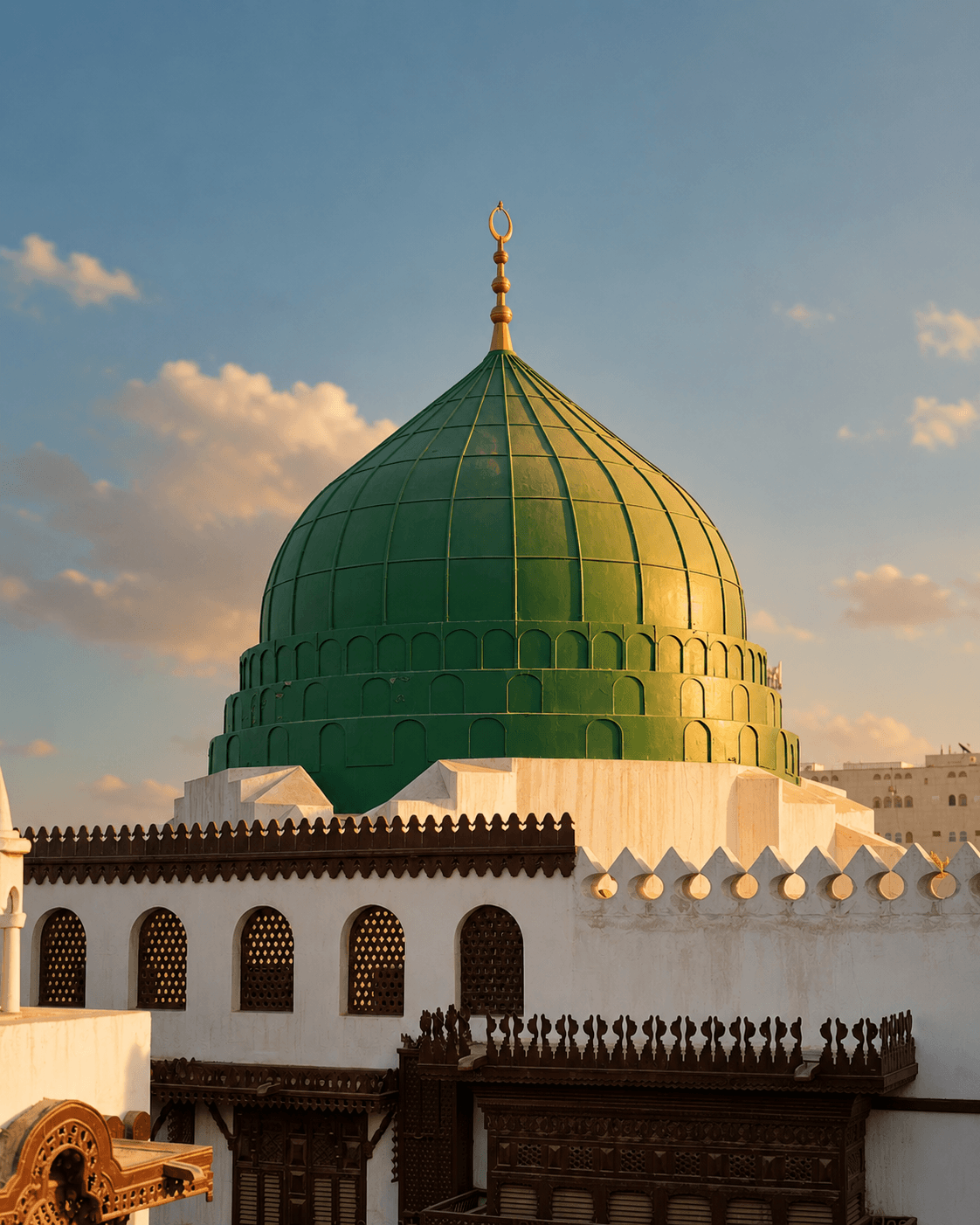 The Green Dome of Al-Masjid an-Nabawi in Medina